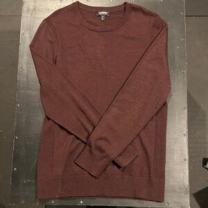 Express Men's Burgundy Crewneck Sweater